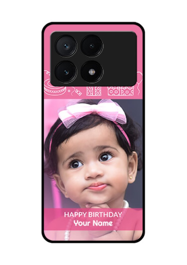 Poco X6 Pro 5G Custom Glass Phone Case - With Birthday Line Art Design