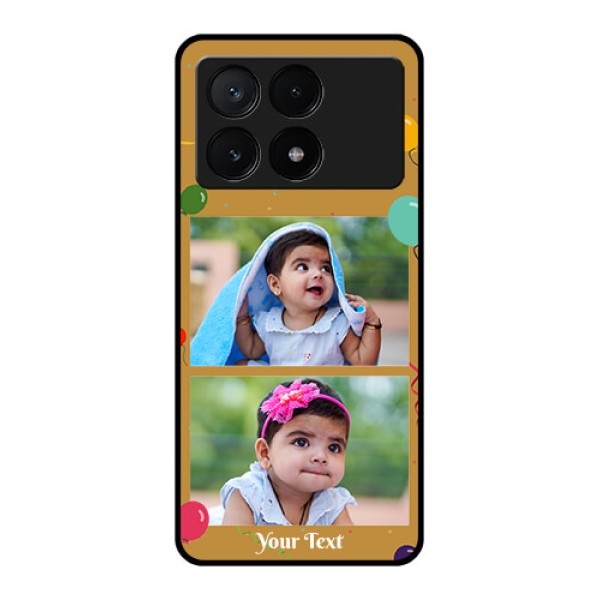Poco X6 Pro 5G Custom Glass Phone Case - Image Holder With Birthday Celebrations Design Poco X6 Pro 5G Custom Glass Phone Case - Image Holder With Birthday Celebrations Design