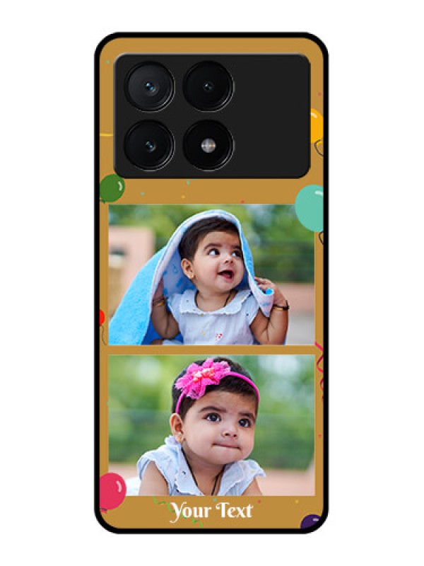 Custom Poco X6 Pro 5G Custom Glass Phone Case - Image Holder With Birthday Celebrations Design