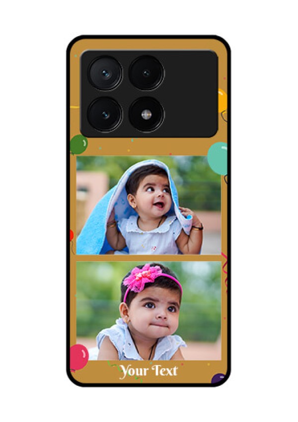 Poco X6 Pro 5G Custom Glass Phone Case - Image Holder With Birthday Celebrations Design