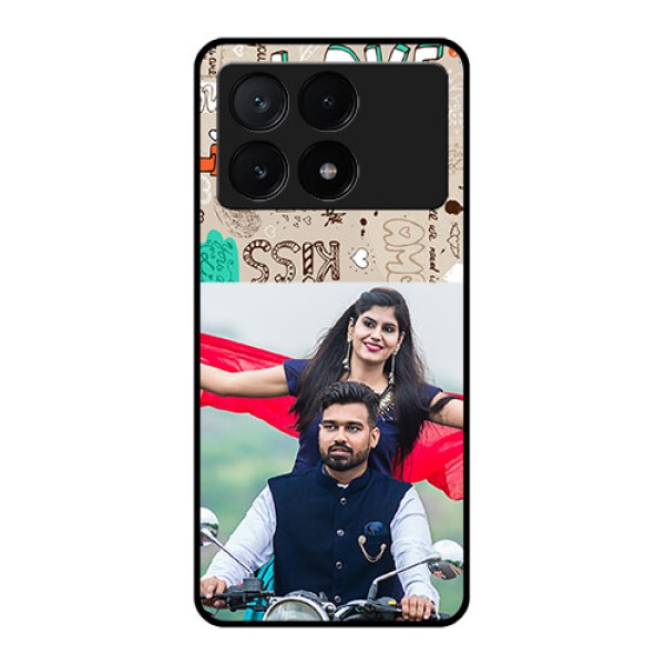 Poco X6 Pro 5G Custom Glass Phone Case - Love Doodle Pattern