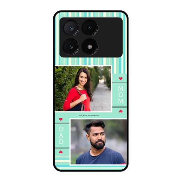 Poco X6 Pro 5G Custom Glass Phone Case - Mom & Dad Pic Design