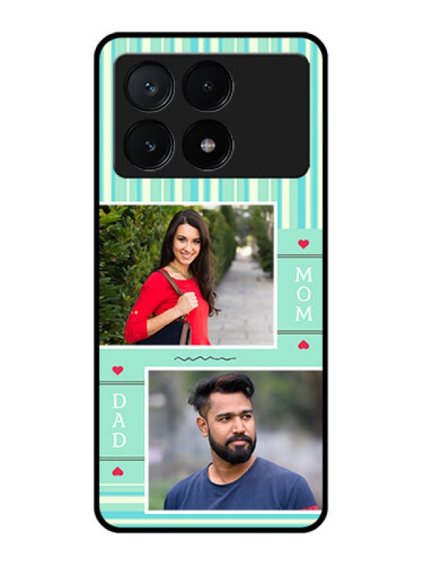 Custom Poco X6 Pro 5G Custom Glass Phone Case - Mom & Dad Pic Design