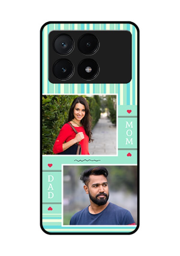 Poco X6 Pro 5G Custom Glass Phone Case - Mom & Dad Pic Design
