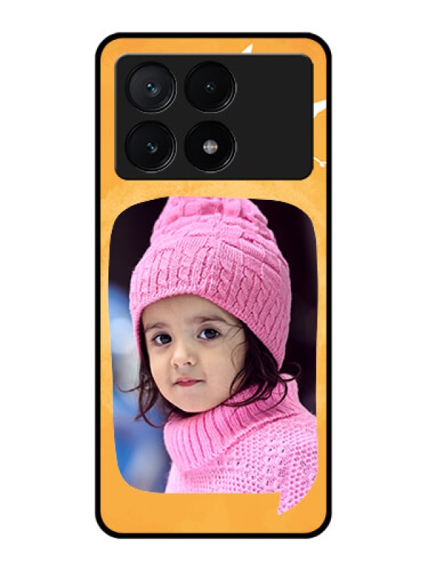 Custom Poco X6 Pro 5G Custom Glass Phone Case - Water Color Design With Bird Icons