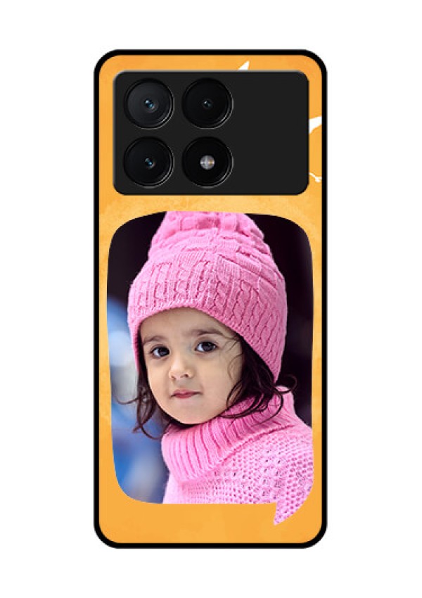 Poco X6 Pro 5G Custom Glass Phone Case - Water Color Design With Bird Icons