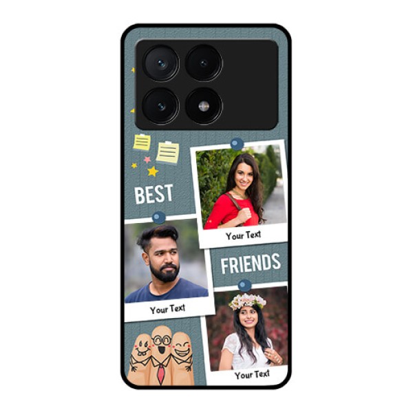 Poco X6 Pro 5G Custom Glass Phone Case - Sticky Frames And Friendship Design Poco X6 Pro 5G Custom Glass Phone Case - Sticky Frames And Friendship Design