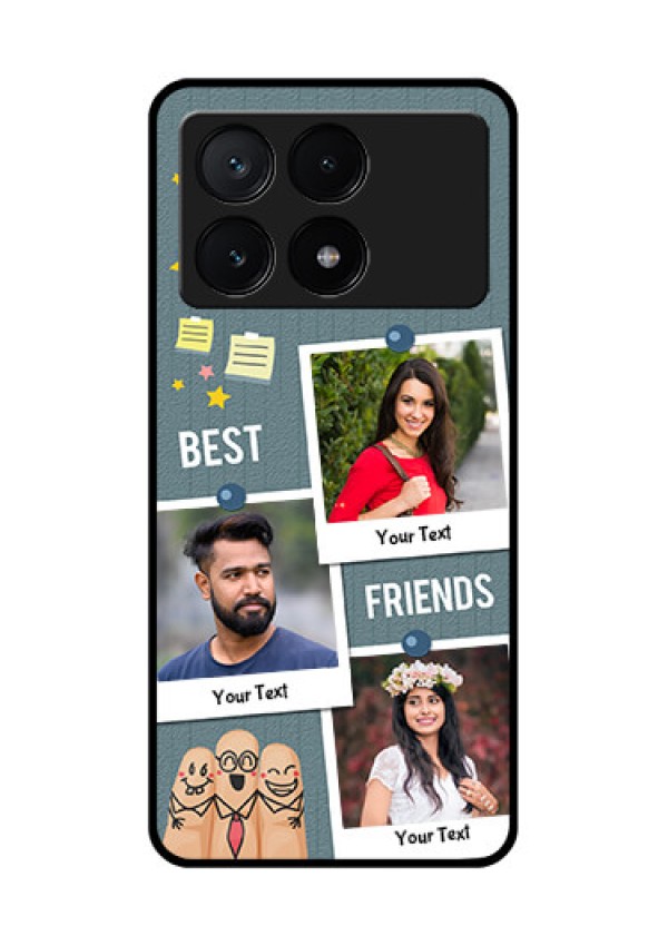 Poco X6 Pro 5G Custom Glass Phone Case - Sticky Frames And Friendship Design