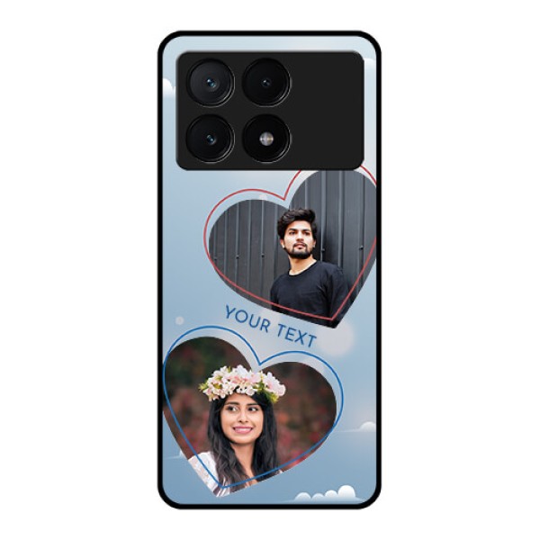 Poco X6 Pro 5G Custom Glass Phone Case - Blue Color Couple Design
