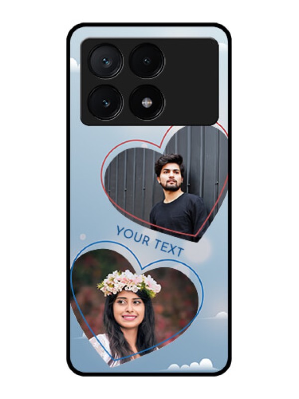 Custom Poco X6 Pro 5G Custom Glass Phone Case - Blue Color Couple Design