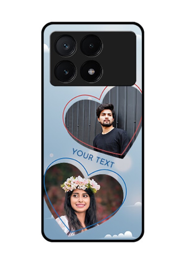 Poco X6 Pro 5G Custom Glass Phone Case - Blue Color Couple Design