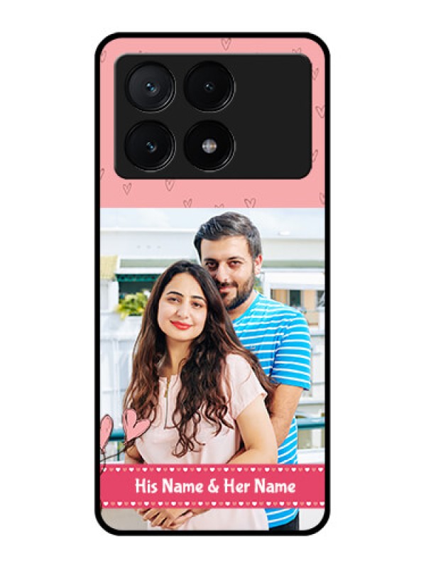 Custom Poco X6 Pro 5G Custom Glass Phone Case - Love Design Peach Color