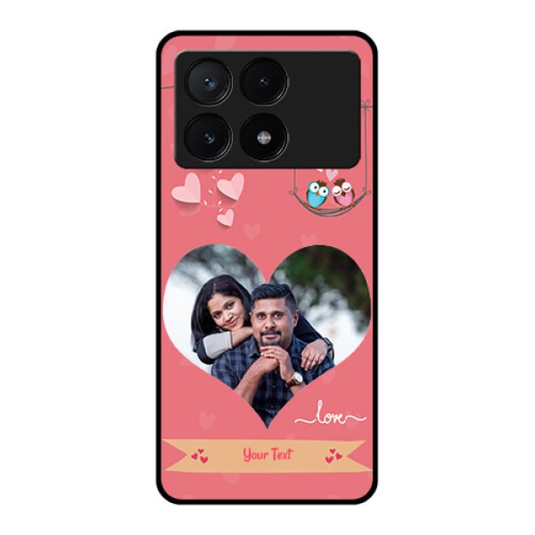 Poco X6 Pro 5G Custom Glass Phone Case - Peach Color Love Design Poco X6 Pro 5G Custom Glass Phone Case - Peach Color Love Design