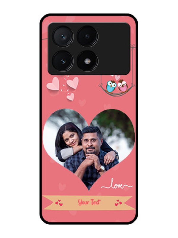 Custom Poco X6 Pro 5G Custom Glass Phone Case - Peach Color Love Design