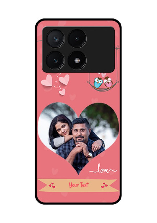 Poco X6 Pro 5G Custom Glass Phone Case - Peach Color Love Design
