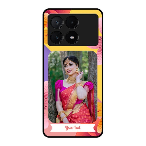 Poco X6 Pro 5G Custom Glass Phone Case - 3 Image With Vintage Floral Design Poco X6 Pro 5G Custom Glass Phone Case - 3 Image With Vintage Floral Design