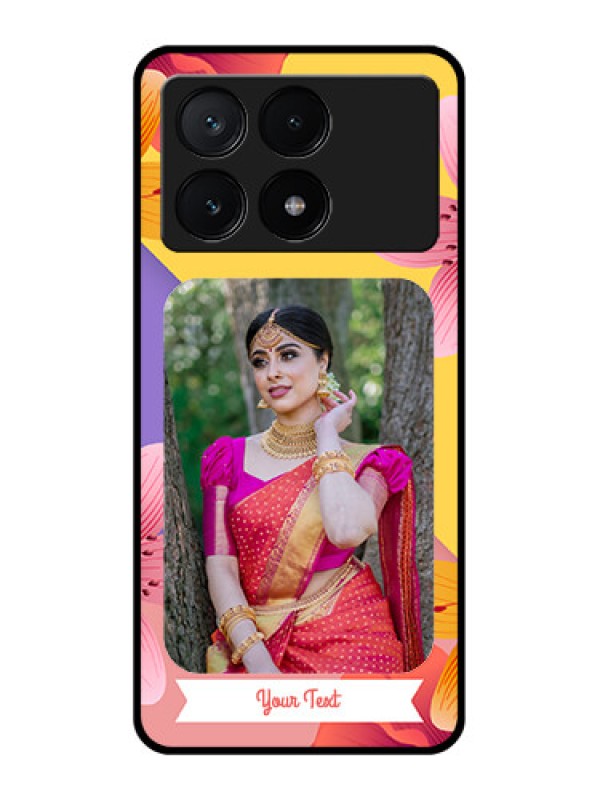 Custom Poco X6 Pro 5G Custom Glass Phone Case - 3 Image With Vintage Floral Design