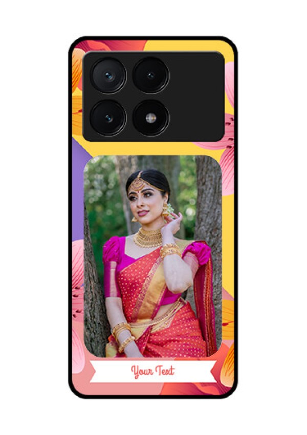 Poco X6 Pro 5G Custom Glass Phone Case - 3 Image With Vintage Floral Design