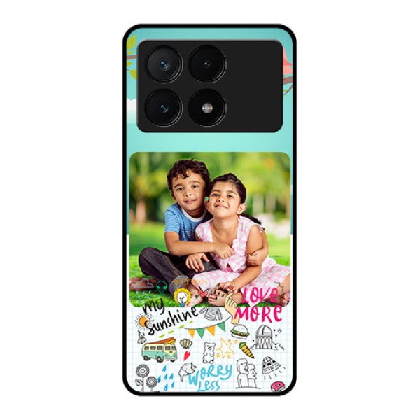Poco X6 Pro 5G Custom Glass Phone Case - Doodle Love Design