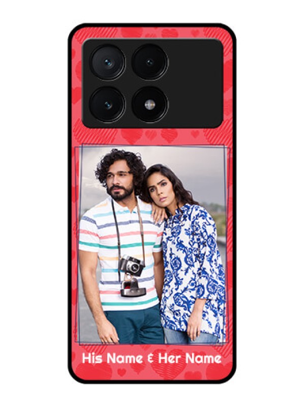 Custom Poco X6 Pro 5G Custom Glass Phone Case - With Red Heart Symbols Design