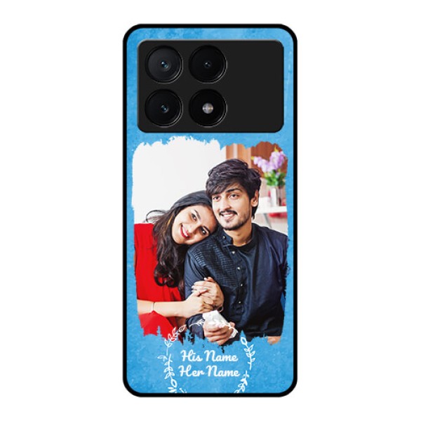 Poco X6 Pro 5G Custom Glass Phone Case - Blue Color Vintage Design Poco X6 Pro 5G Custom Glass Phone Case - Blue Color Vintage Design