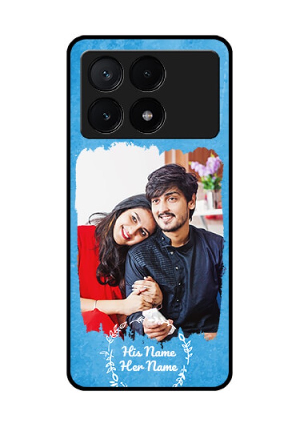 Poco X6 Pro 5G Custom Glass Phone Case - Blue Color Vintage Design