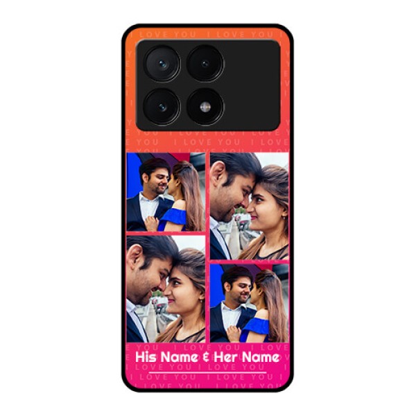 Poco X6 Pro 5G Custom Glass Phone Case - I Love You Pink Design