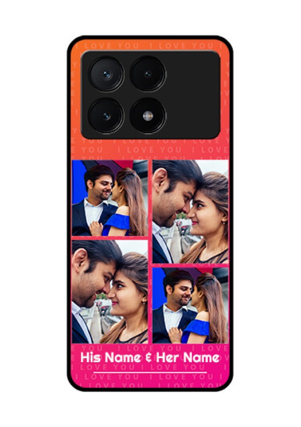 Poco X6 Pro 5G Custom Glass Phone Case - I Love You Pink Design