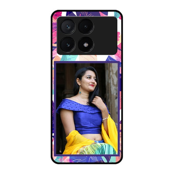 Poco X6 Pro 5G Custom Glass Phone Case - Abstract Floral Design