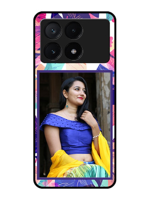 Custom Poco X6 Pro 5G Custom Glass Phone Case - Abstract Floral Design