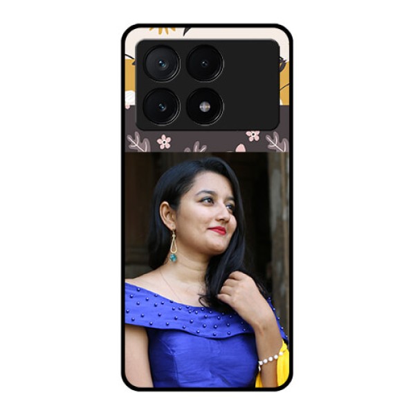 Poco X6 Pro 5G Custom Glass Phone Case - Stylish Floral Design
