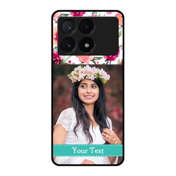 Poco X6 Pro 5G Custom Glass Phone Case - Water Colors Floral Design