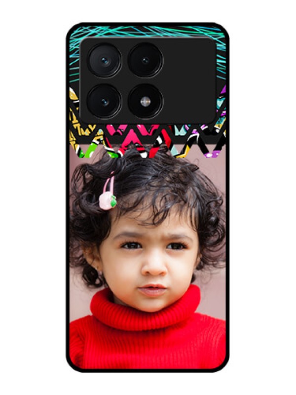 Custom Poco X6 Pro 5G Custom Glass Phone Case - Neon Abstract Design