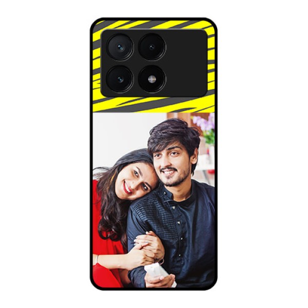Poco X6 Pro 5G Custom Glass Phone Case - Yellow Abstract Design