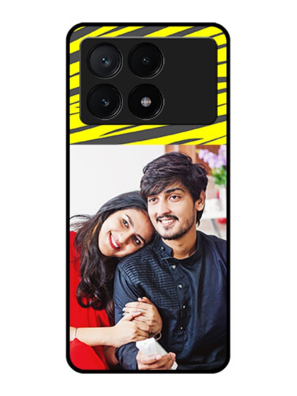 Custom Poco X6 Pro 5G Custom Glass Phone Case - Yellow Abstract Design