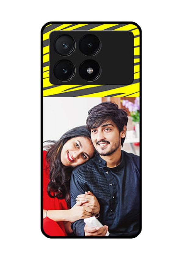 Poco X6 Pro 5G Custom Glass Phone Case - Yellow Abstract Design