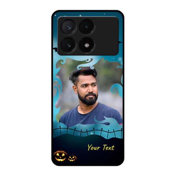 Poco X6 Pro 5G Custom Glass Phone Case - Halloween Frame Design