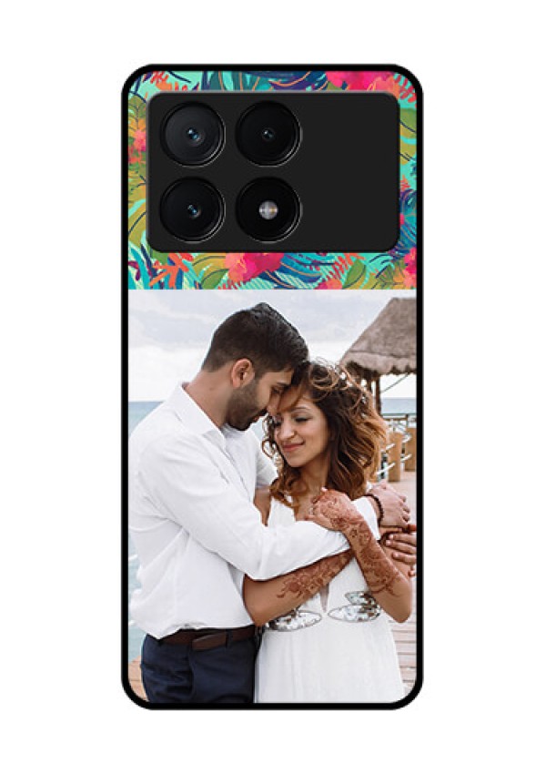Poco X6 Pro 5G Custom Glass Phone Case - Watercolor Floral Design