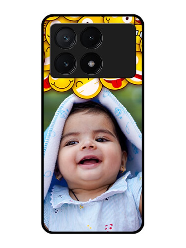 Custom Poco X6 Pro 5G Custom Glass Phone Case - With Smiley Emoji Design