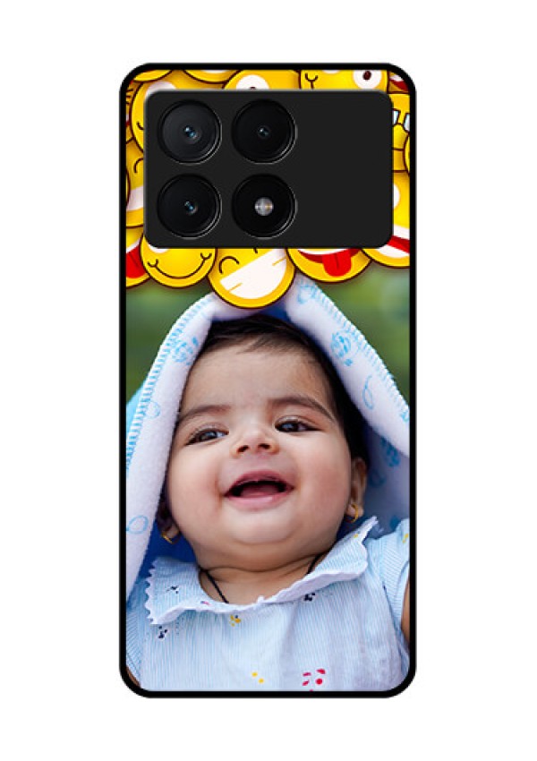 Poco X6 Pro 5G Custom Glass Phone Case - With Smiley Emoji Design