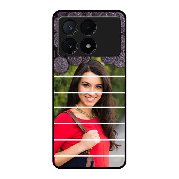 Poco X6 Pro 5G Custom Glass Phone Case - With Oreo Biscuit Design Poco X6 Pro 5G Custom Glass Phone Case - With Oreo Biscuit Design
