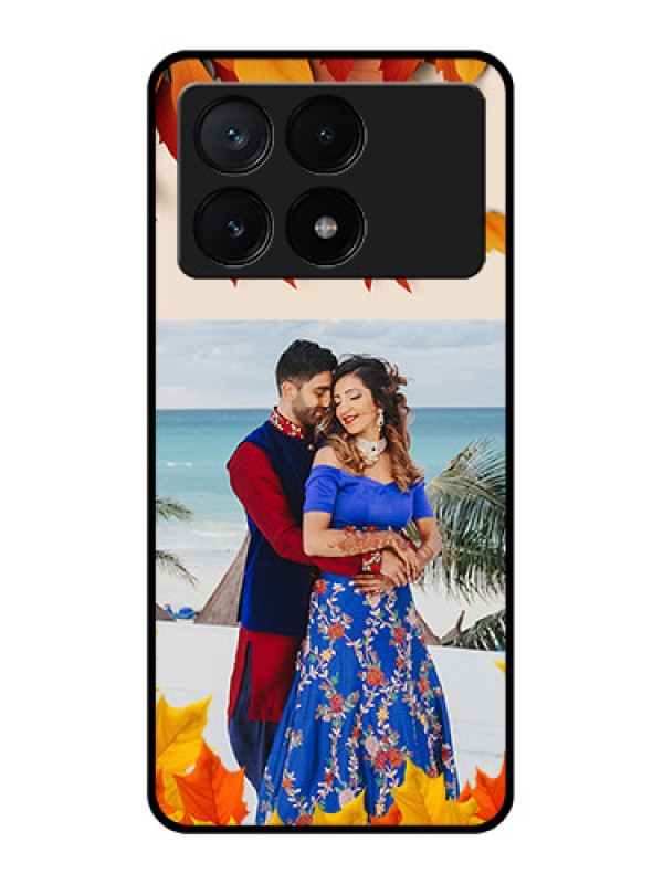 Custom Poco X6 Pro 5G Custom Glass Phone Case - Autumn Maple Leaves Design