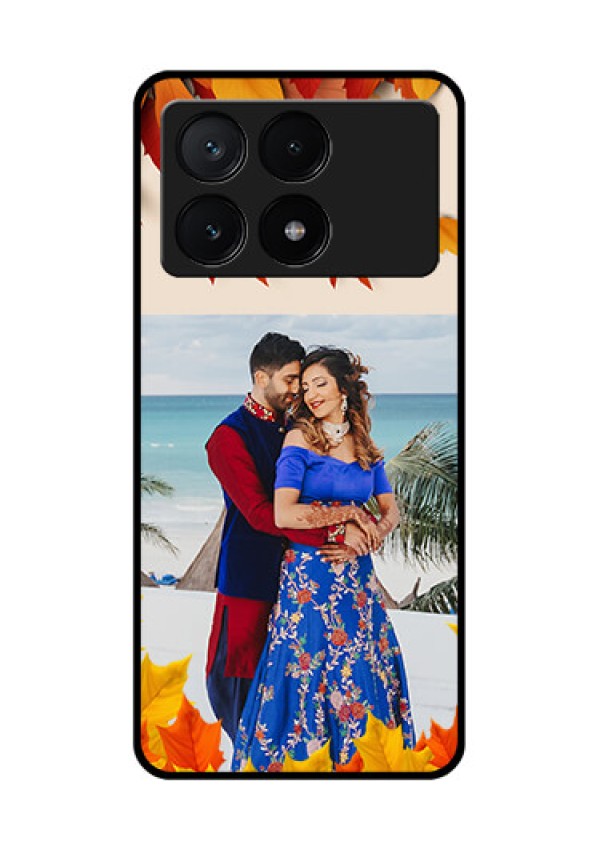Poco X6 Pro 5G Custom Glass Phone Case - Autumn Maple Leaves Design