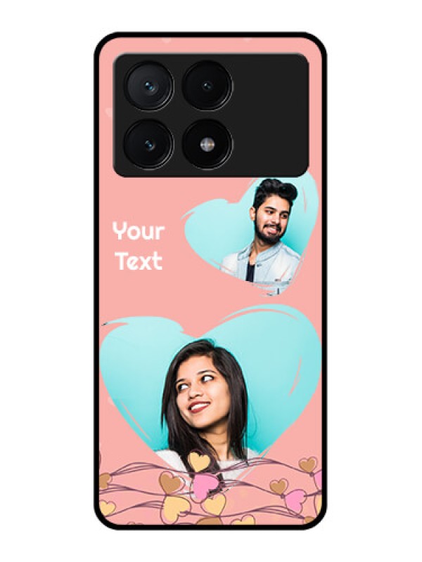 Custom Poco X6 Pro 5G Custom Glass Phone Case - Love Doodle Design