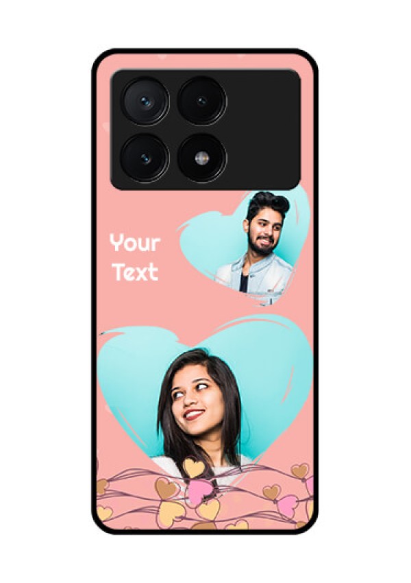 Poco X6 Pro 5G Custom Glass Phone Case - Love Doodle Design