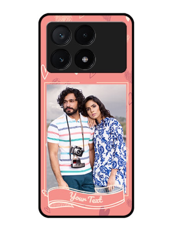 Custom Poco X6 Pro 5G Custom Glass Phone Case - Love Doodle Art Design