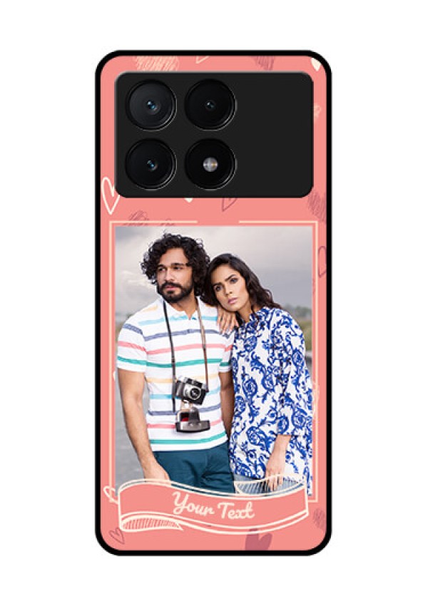 Poco X6 Pro 5G Custom Glass Phone Case - Love Doodle Art Design