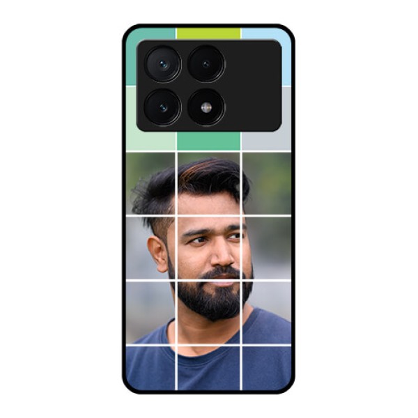 Poco X6 Pro 5G Custom Glass Phone Case - With White Box Pattern