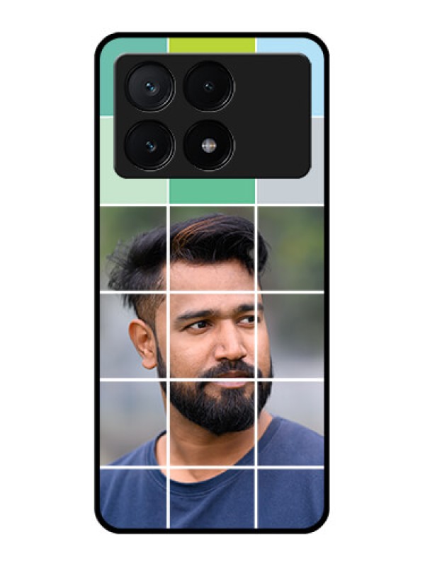 Custom Poco X6 Pro 5G Custom Glass Phone Case - With White Box Pattern