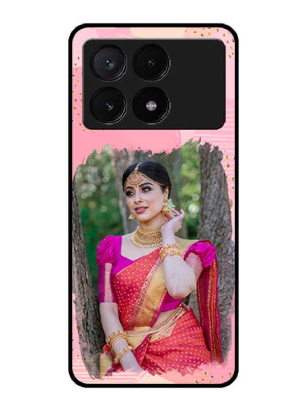 Custom Poco X6 Pro 5G Custom Glass Phone Case - Gold Glitter Splash Design